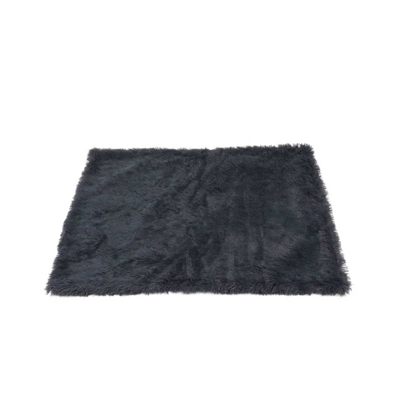 Fluffy hundetæppe 100x70 cm koksgrå til hund - blødt underlag med skridsikker bund